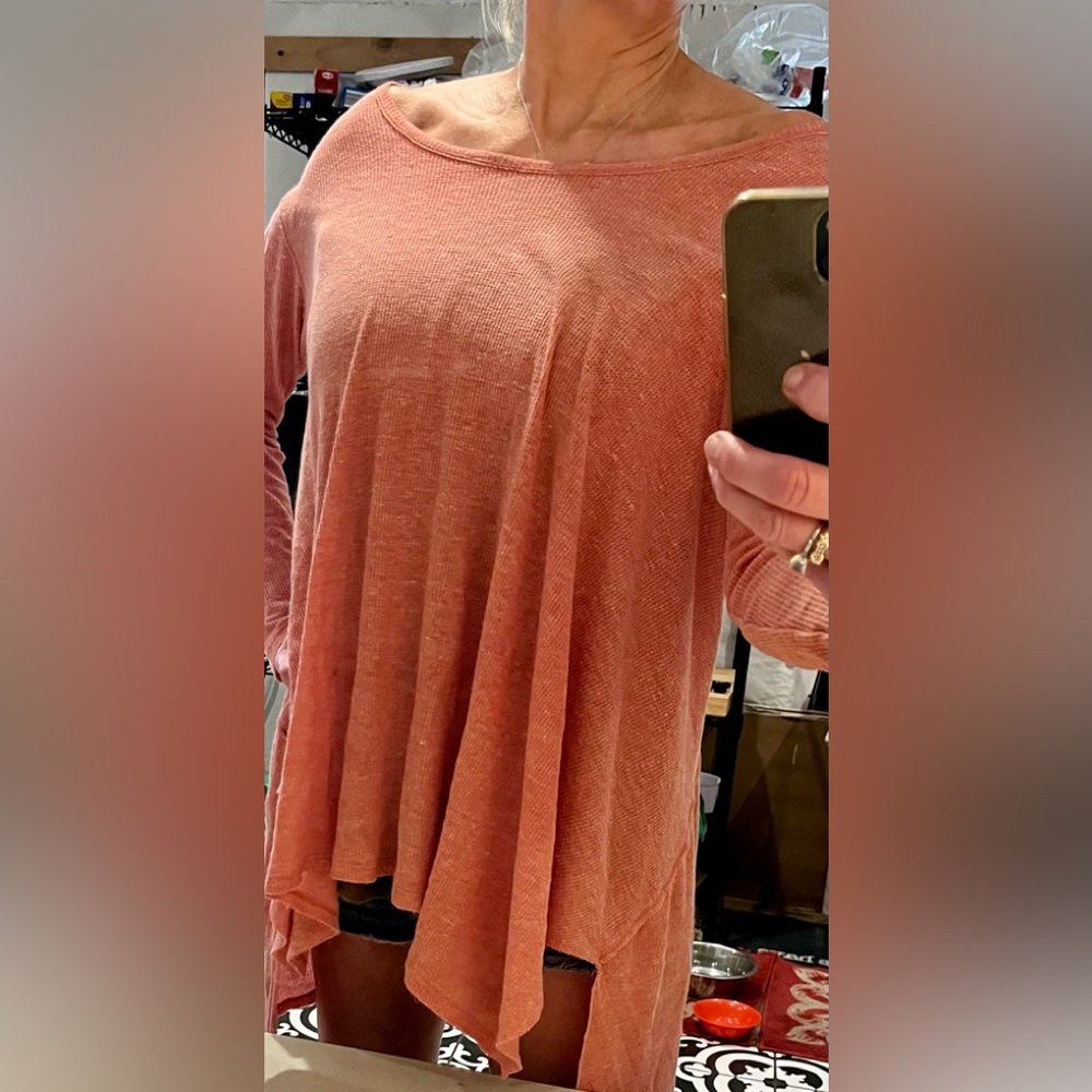 Thin thermal tunic llong sleeve flowing shirt